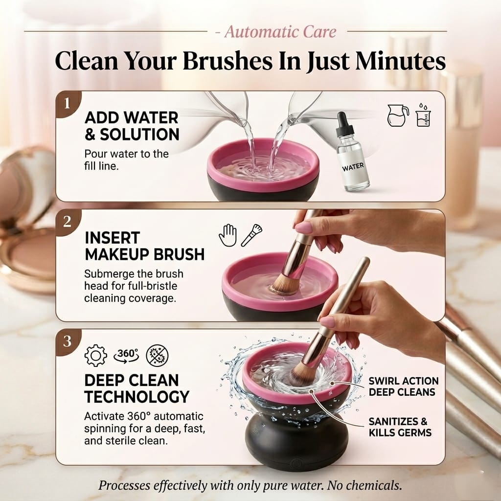 Automatic Electric Makeup Brush Cleaner
