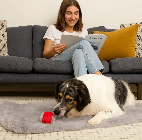 Smart Interactive Rolling Ball Dog Toy – 360° USB Rechargeable LED Pet Ball for Dogs