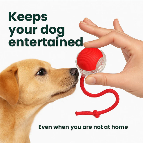Smart Interactive Rolling Ball Dog Toy – 360° USB Rechargeable LED Pet Ball for Dogs