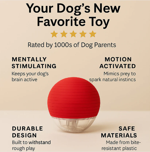 Smart Interactive Rolling Ball Dog Toy – 360° USB Rechargeable LED Pet Ball for Dogs