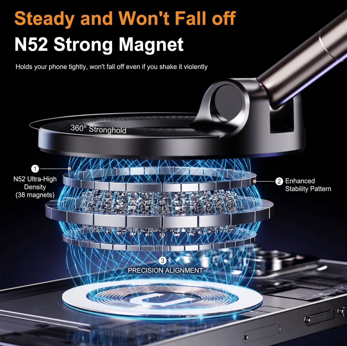 SnapNest™ Premium Magnetic Desk Stand